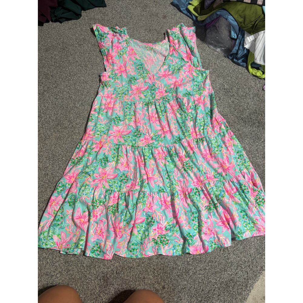 Lilly Pulitzer womens large tiered floral dress